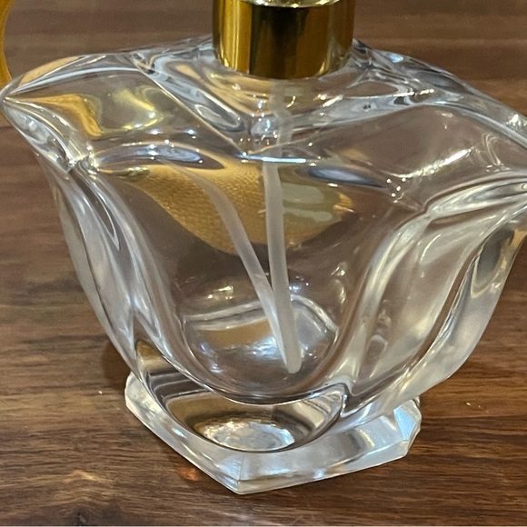 Imperlux W. Germany Lead Crystal Clear Perfume Bottle with Gold Pump - Picture 7 of 11